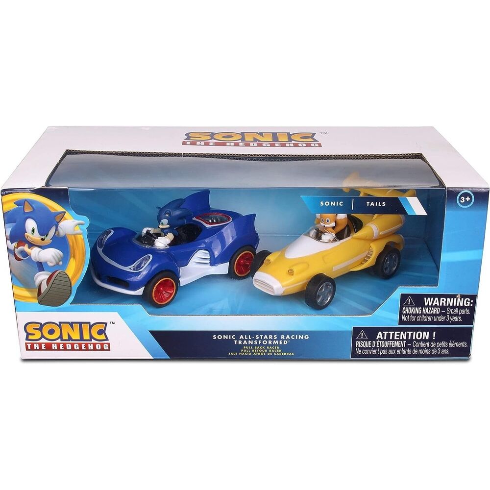 Sonic the Hedgehog and Tails All-Stars Racing 2 Pack Pull Back Legends Gift NEW